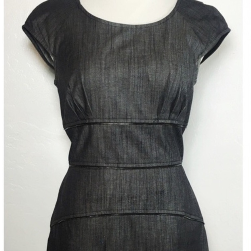 Calvin Klein Dark Gray Cap Sleeve Zipper Dress